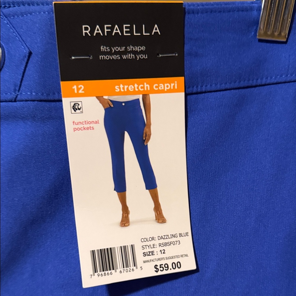 Rafaella Dazzling Blue Stretch Capri - Picture 2 of 3